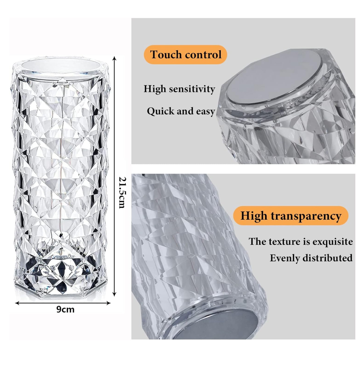 Miniatura 2 de Lampara LED De Mesa Táctil RGB Cristal